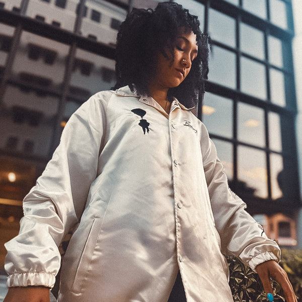 Breakin' Atoms Off-White Satin Jacket