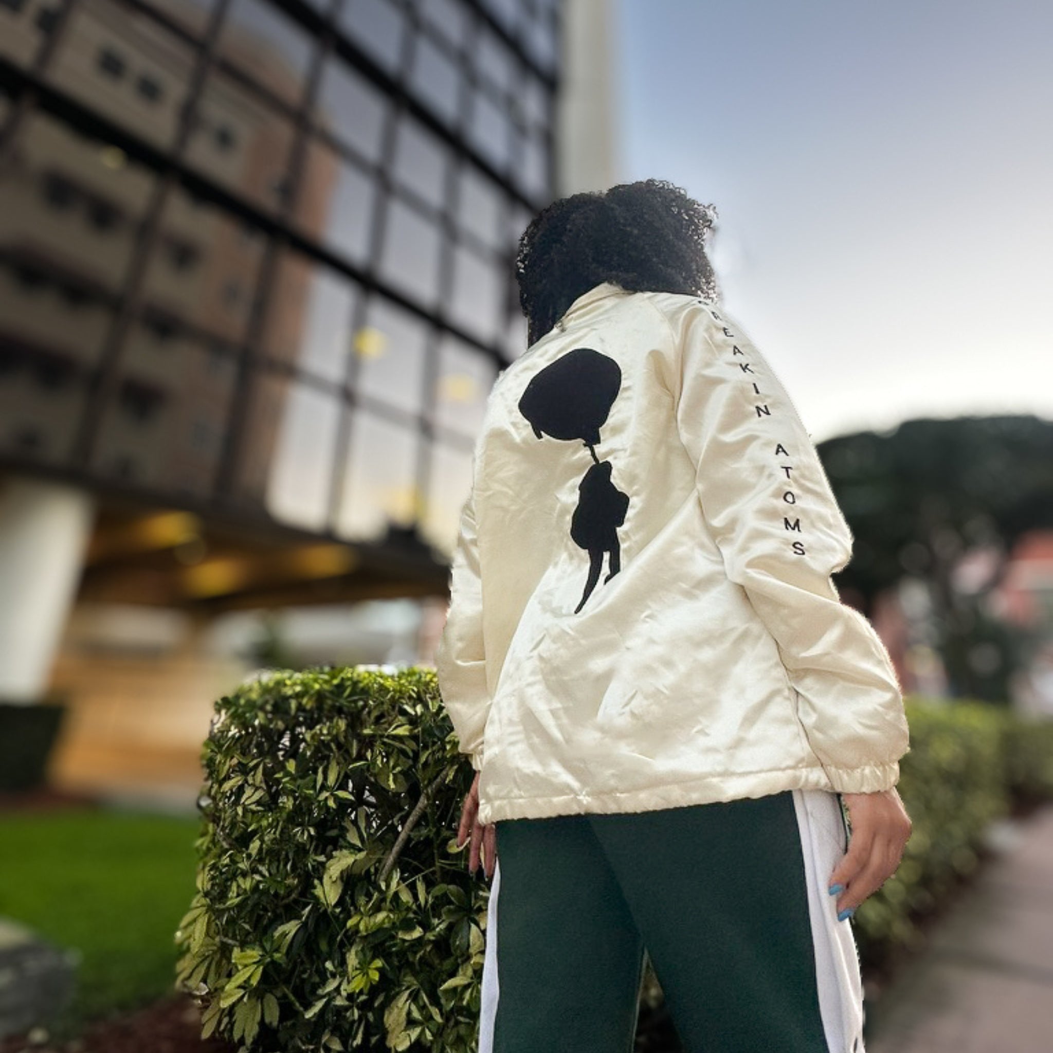 Breakin' Atoms Off-White Satin Jacket