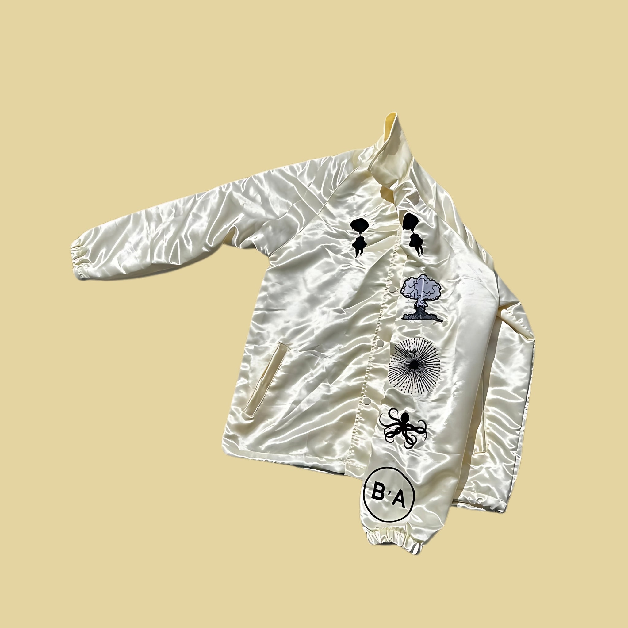 Breakin' Atoms Off-White Satin Jacket