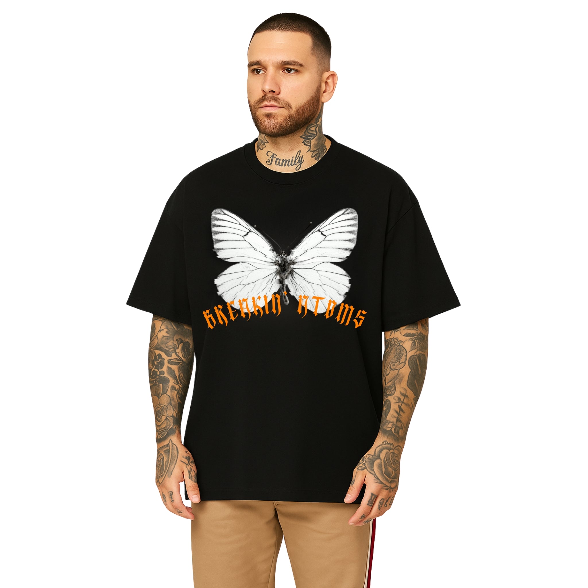 Male wearing Breakin' Atoms T-Shirt