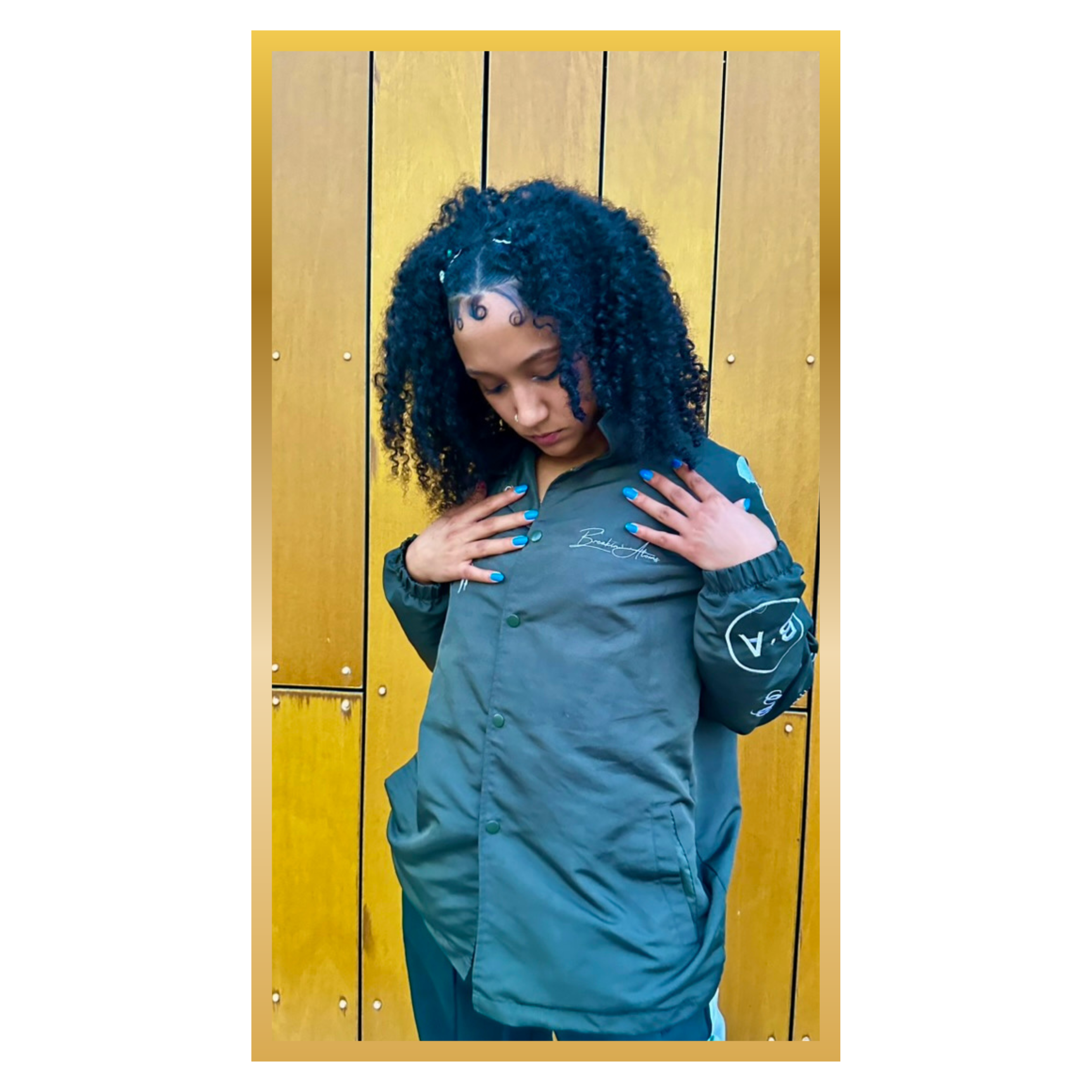 The Break Layer Coach’s Jacket model hands