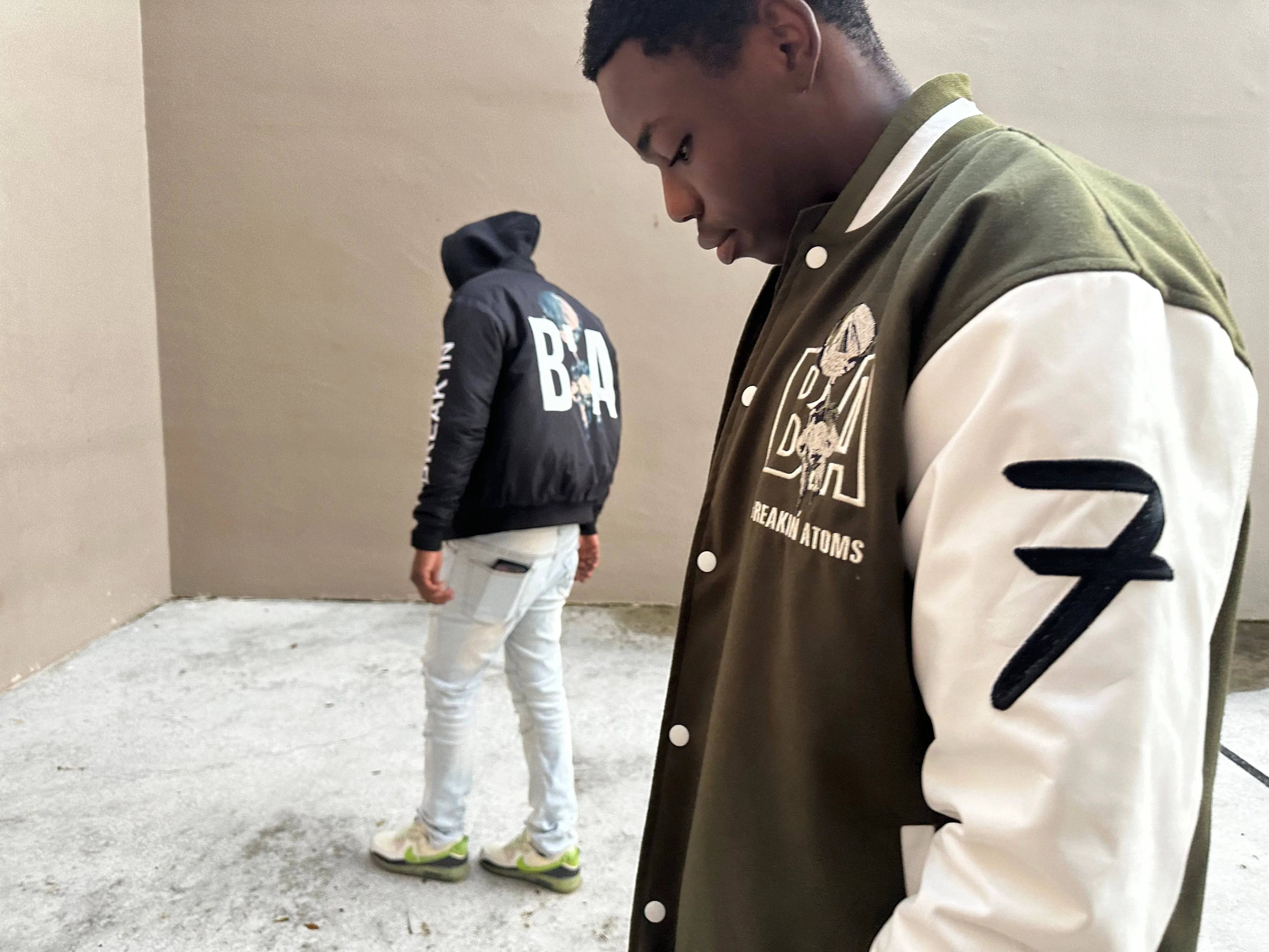 Breakin' Atoms Varsity Leather Jacket