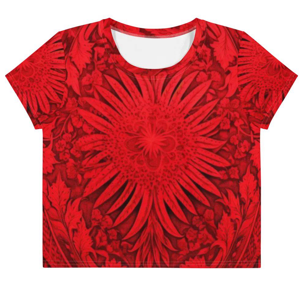 Crimson Mandala Graphic Tee – Breakin’ Atoms T-shirt crop tops