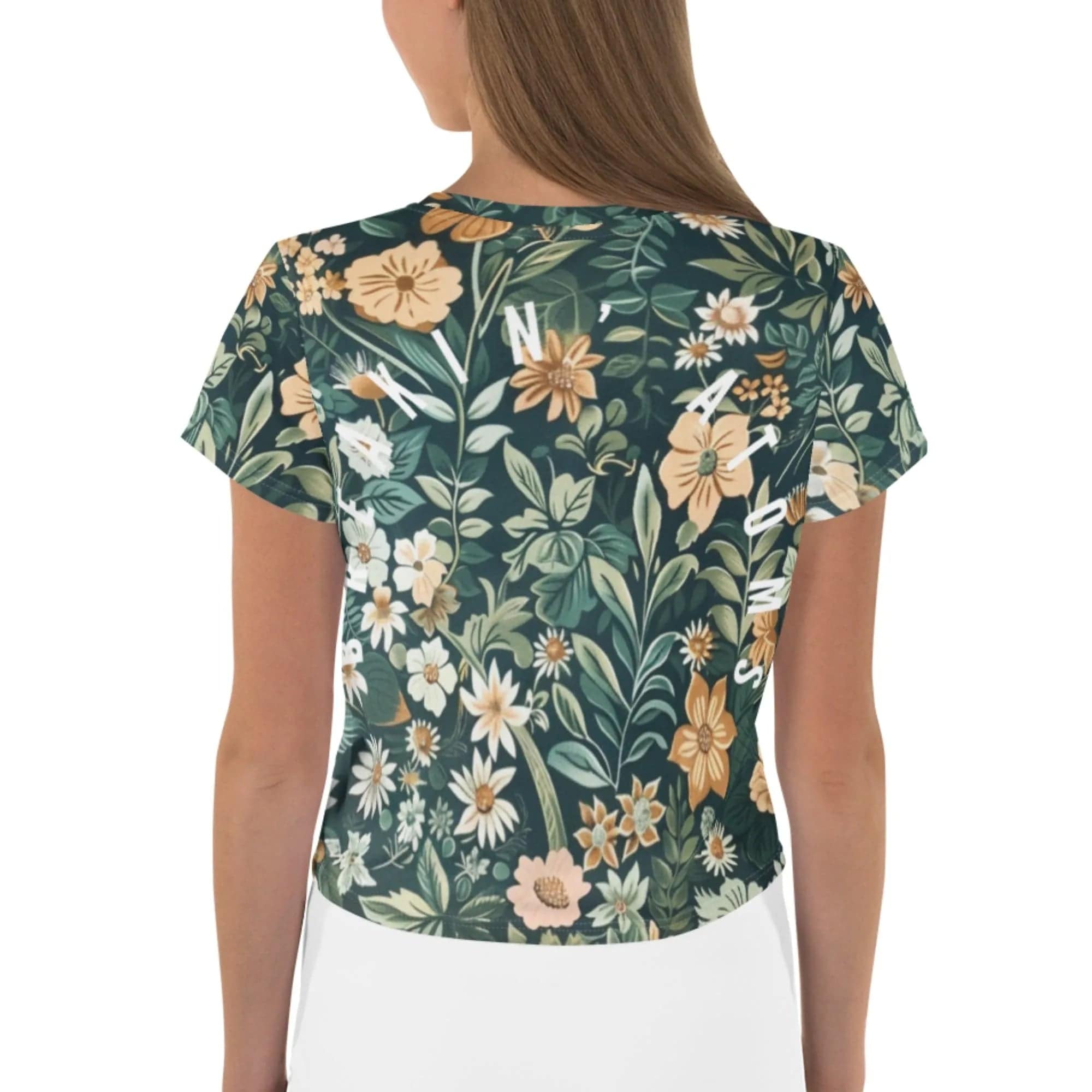 Floral Crop Top for Women by Breakin’ Atoms – Casual Floral Tee