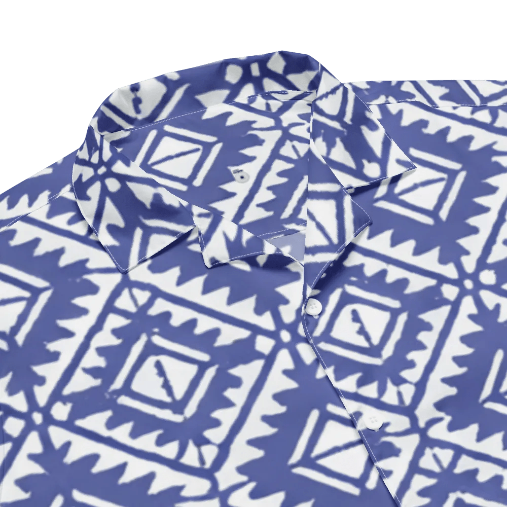 Indigo Matrix Button-Up - BREAKIN' ATOMS