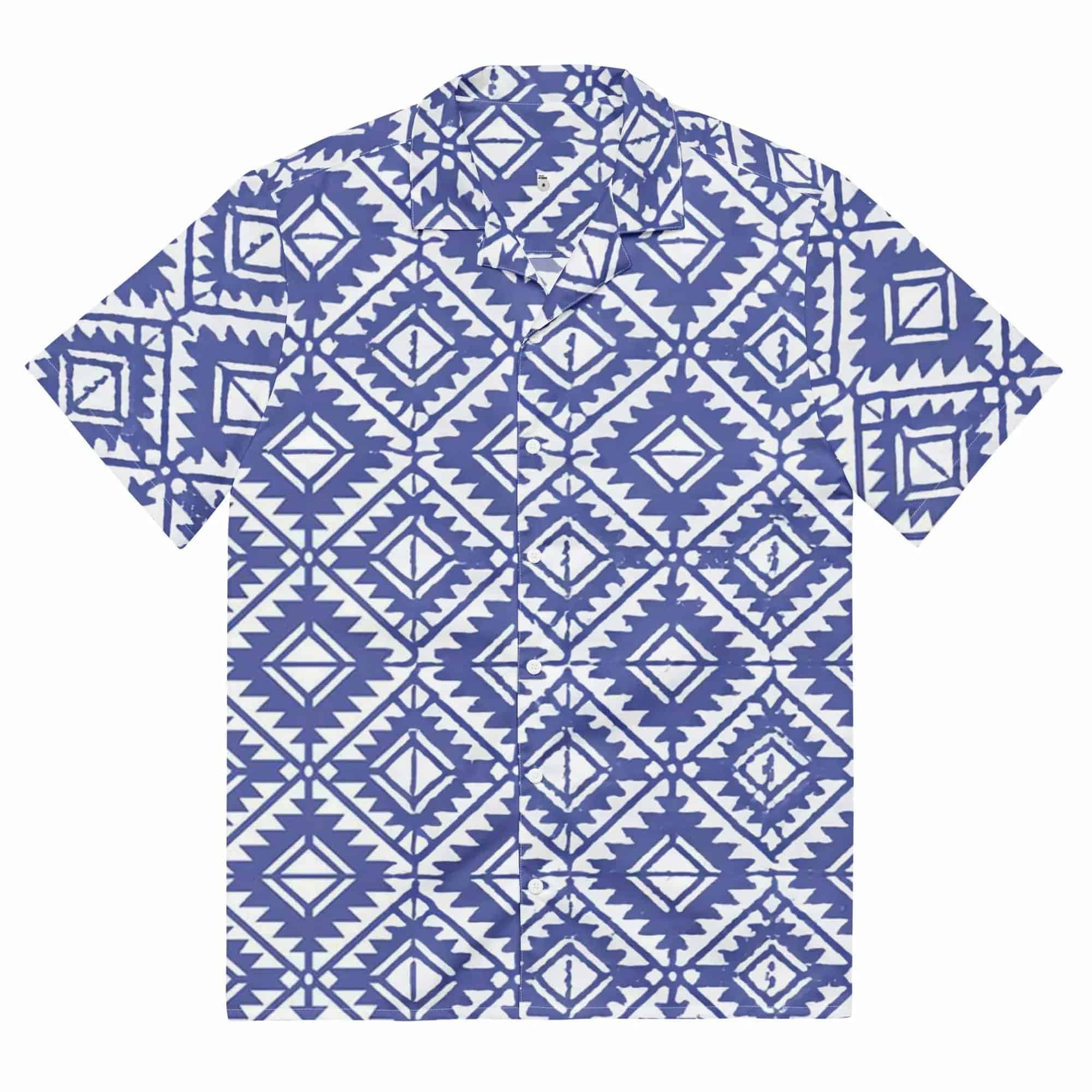 Indigo Matrix Button-Up - BREAKIN' ATOMS