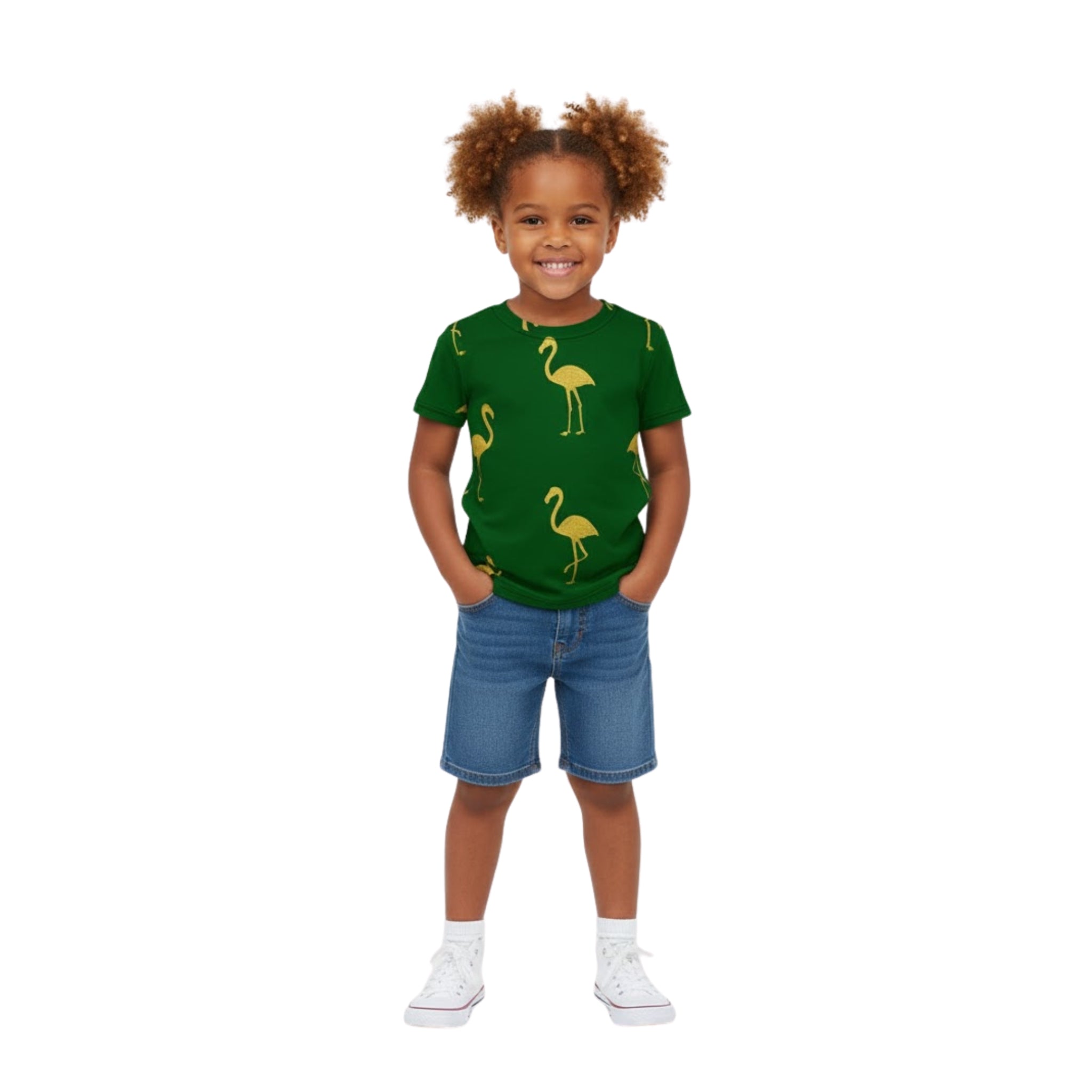 Kids Gold Flamingo Tee t-shirt on boy