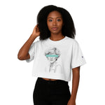 Model wearing Breakin' Atoms "Champion Diana Attitude Tee," a bold graphic t-shirt featuring an iconic image of Princess Diana in sunglasses and athletic gear — blending royal legacy with fearless streetwear energy. thumbnail 1