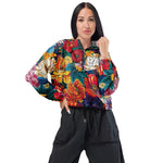 Breakin Atoms 2D Floral Women’s Cropped Windbreaker - BREAKIN' ATOMS thumbnail 1