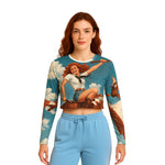 Breakin' Atoms Rodeo Long-Sleeve Crop Top for Women – Fashion Streetwear thumbnail 1