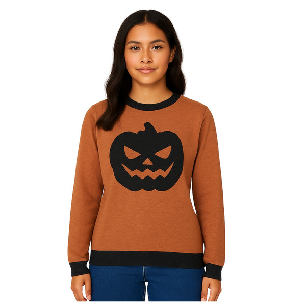 Model wearing Breakin' Atoms "Shadow Jack Knitted Sweater," a bold black and grey crewneck with abstract character artwork and streetwear edge — perfect for cold-weather expression and artistic layering.