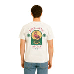 Model wearing Breakin' Atoms "Welcome to Florida" Tee, a bold graphic t-shirt featuring retro-inspired typography and Florida-themed visuals — perfect for lovers of sun-soaked culture and streetwear with attitude. thumbnail 2