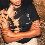 "Close-up of Bull’s Eye graphic on Breakin' Atoms Limited Edition Tie-Dye T-Shirt – Intricate design with streetwear appeal" thumbnail 3