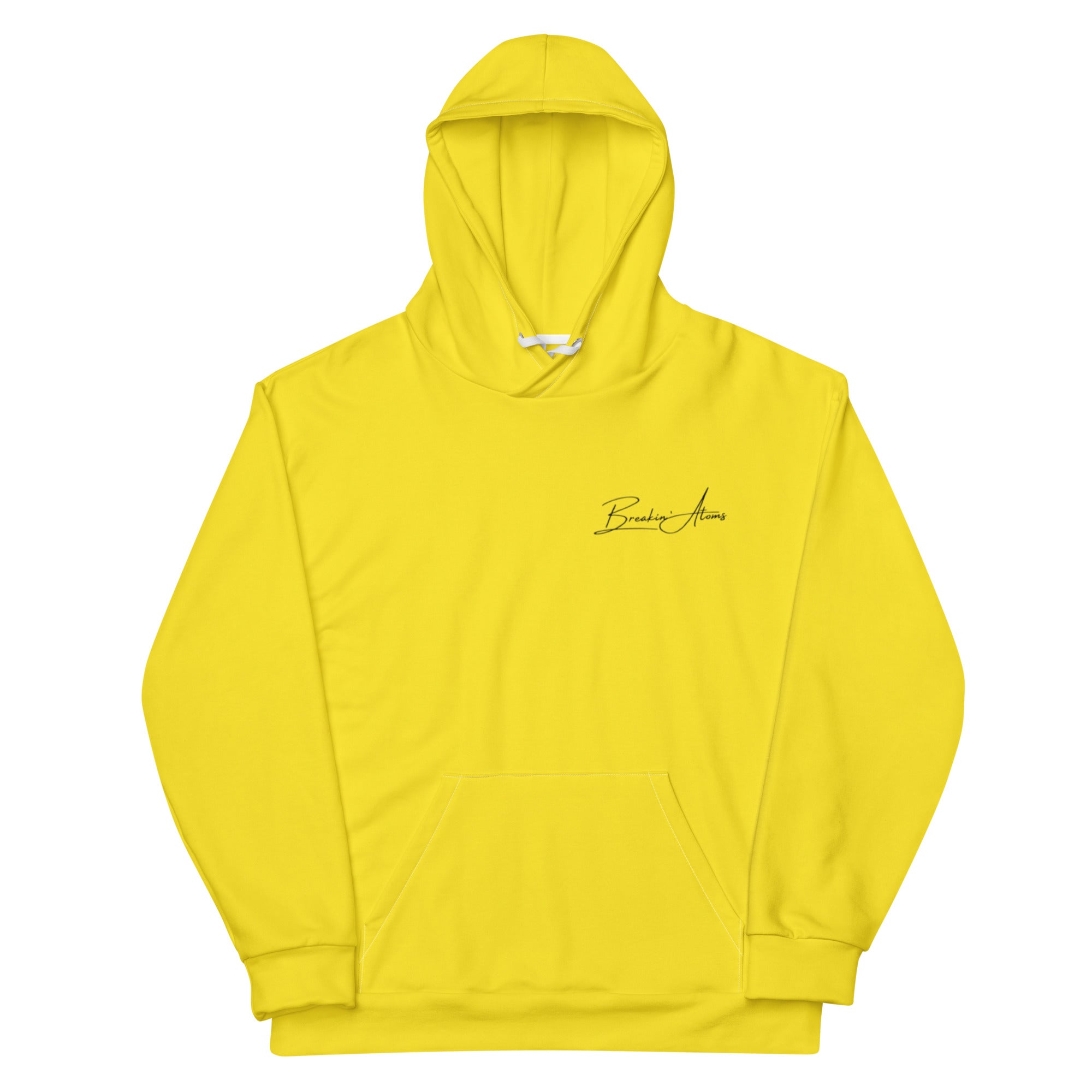 Front view of Breakin’ Atoms Yellow Light Shift sweater with clean silhouette and soft knit texture.