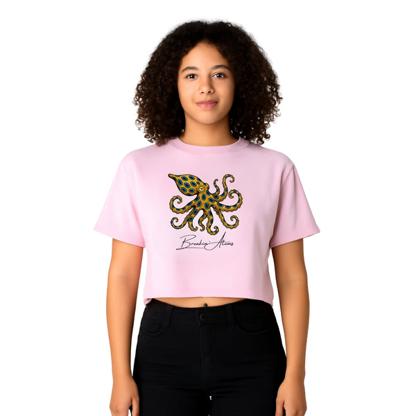 Model wearing Breakin' Atoms Still Poison graphic tee – bold streetwear design